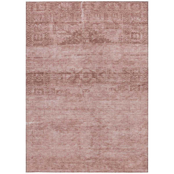 HomeRoots 5' Blush and Mauve Medallion Area Rug - Stylish, Washable Indoor/Outdoor Rug for Versatile Spaces 10' X 14' 616105