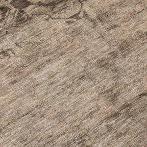HomeRoots 5' Durable Brown and Taupe Medallion Area Rug – Washable, Versatile for Indoor and Outdoor Spaces 8' Round 616108