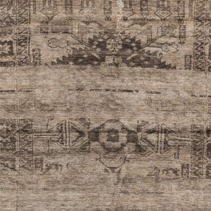 HomeRoots 5' Durable Brown and Taupe Medallion Area Rug – Washable, Versatile for Indoor and Outdoor Spaces 9' X 12' 616110