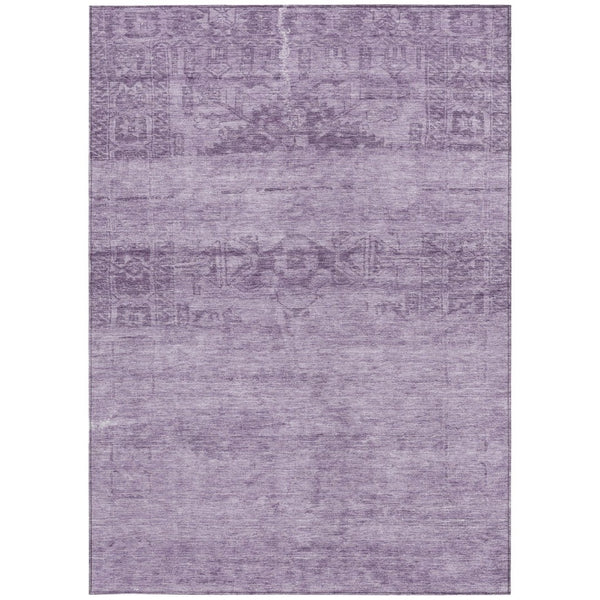 HomeRoots 5' Vibrant Plum and Purple Medallion Indoor Outdoor Area Rug – Durable, Washable, Stylish Design 5' X 8' 616125