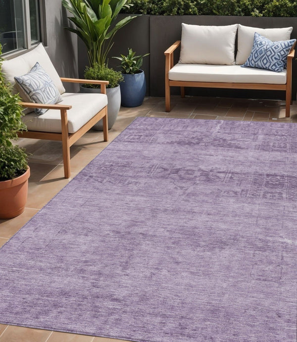 HomeRoots 5' Vibrant Plum and Purple Medallion Indoor Outdoor Area Rug – Durable, Washable, Stylish Design 5' X 8' 616125