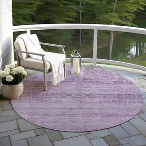 HomeRoots 5' Vibrant Plum and Purple Medallion Indoor Outdoor Area Rug – Durable, Washable, Stylish Design 8' Round 616126