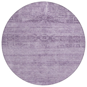 HomeRoots 5' Vibrant Plum and Purple Medallion Indoor Outdoor Area Rug – Durable, Washable, Stylish Design 8' Round 616126