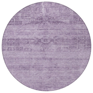 HomeRoots 5' Vibrant Plum and Purple Medallion Indoor Outdoor Area Rug – Durable, Washable, Stylish Design 8' Round 616126