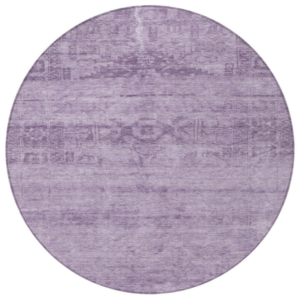 HomeRoots 5' Vibrant Plum and Purple Medallion Indoor Outdoor Area Rug – Durable, Washable, Stylish Design 8' Round 616126