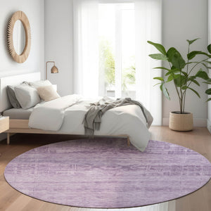 HomeRoots 5' Vibrant Plum and Purple Medallion Indoor Outdoor Area Rug – Durable, Washable, Stylish Design 8' Round 616126