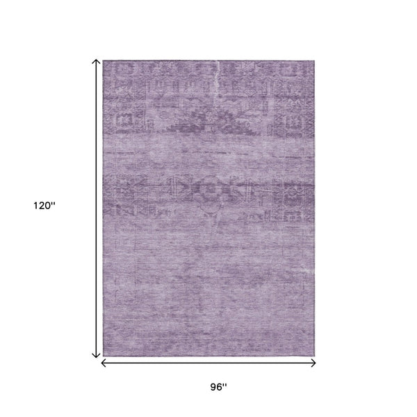 HomeRoots 5' Vibrant Plum and Purple Medallion Indoor Outdoor Area Rug – Durable, Washable, Stylish Design 8' X 10' 616127