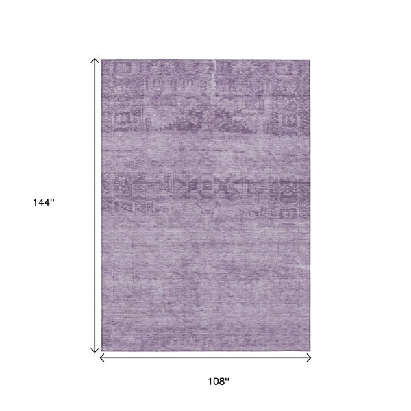 HomeRoots 9' X 12' Plum & Purple Medallion Area Rug – Durable, Washable Indoor/Outdoor Design for Any Space 616128