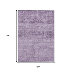 HomeRoots 5' Vibrant Plum and Purple Medallion Indoor Outdoor Area Rug – Durable, Washable, Stylish Design 10' X 14' 616129