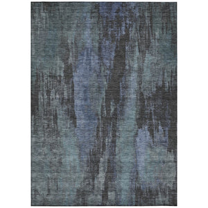 HomeRoots 5' Blue and Gray Abstract Washable Indoor Outdoor Area Rug - Durable, Stylish, Easy Care for Any Space 5' X 8' 616137