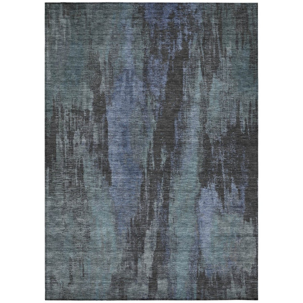 HomeRoots 5' Blue and Gray Abstract Washable Indoor Outdoor Area Rug - Durable, Stylish, Easy Care for Any Space 5' X 8' 616137