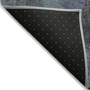 HomeRoots 5' Blue and Gray Abstract Washable Indoor Outdoor Area Rug - Durable, Stylish, Easy Care for Any Space 9' X 12' 616140