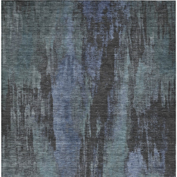 HomeRoots 5' Blue and Gray Abstract Washable Indoor Outdoor Area Rug - Durable, Stylish, Easy Care for Any Space 10' X 14' 616141