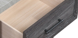 English Elm 1pc Modern Minimalist 4-Drawer Tall Chest with Two-Tone Finish, Sleek Bedroom Storage Cabinet Gray 38.5 L x 19.5 W x 51.6 H B2741P330131