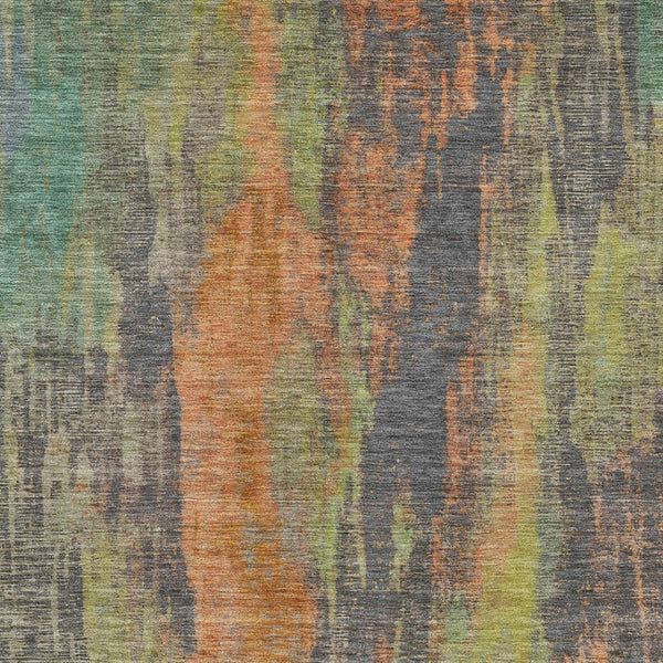 HomeRoots 5' Vibrant Orange and Teal Abstract Area Rug – Durable, Washable & Perfect for Indoor or Outdoor Use! 10' X 14' 616165