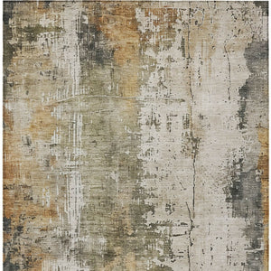 HomeRoots 5' Contemporary Olive Green and Ivory Abstract Area Rug - Washable, Durable for Indoor & Outdoor Use 8' X 10' 616181