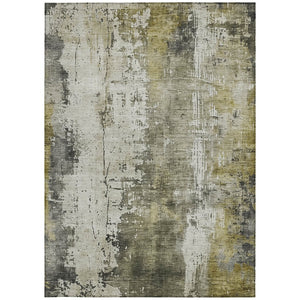 HomeRoots 5' Stunning Pewter and Ivory Abstract Washable Area Rug for Indoor and Outdoor Spaces, Durable Design 5' X 8' 616185
