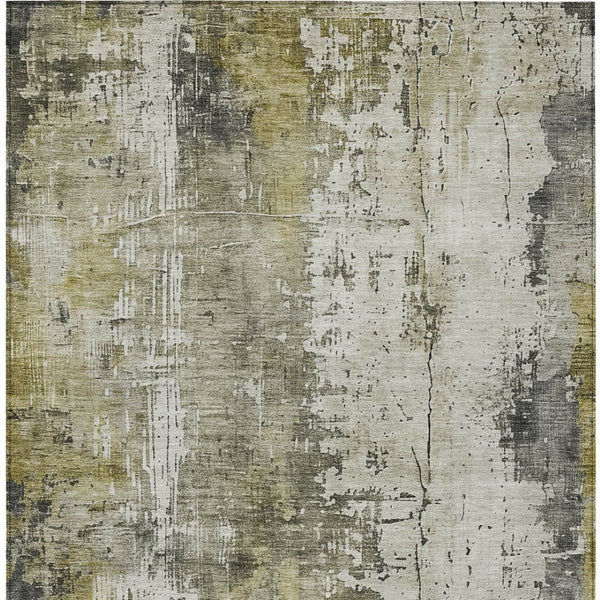 HomeRoots 5' Stunning Pewter and Ivory Abstract Washable Area Rug for Indoor and Outdoor Spaces, Durable Design 5' X 8' 616185