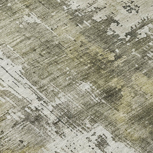 HomeRoots 5' Stunning Pewter and Ivory Abstract Washable Area Rug for Indoor and Outdoor Spaces, Durable Design 8' Round 616186