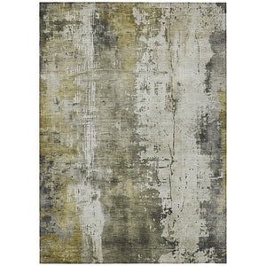 HomeRoots 5' Stunning Pewter and Ivory Abstract Washable Area Rug for Indoor and Outdoor Spaces, Durable Design 9' X 12' 616188