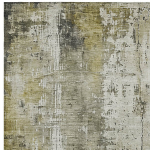 HomeRoots 5' Stunning Pewter and Ivory Abstract Washable Area Rug for Indoor and Outdoor Spaces, Durable Design 9' X 12' 616188