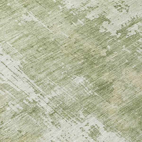 HomeRoots 5' Sage and Ivory Abstract Area Rug - Stylish, Durable, Washable Indoor/Outdoor Design for Any Space 8' Round 616192