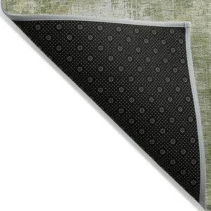 HomeRoots 5' Sage and Ivory Abstract Area Rug - Stylish, Durable, Washable Indoor/Outdoor Design for Any Space 9' X 12' 616194