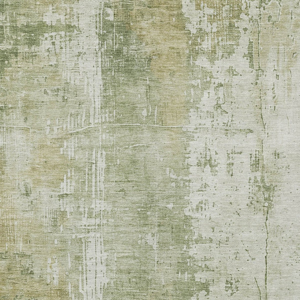 HomeRoots 5' Sage and Ivory Abstract Area Rug - Stylish, Durable, Washable Indoor/Outdoor Design for Any Space 9' X 12' 616194