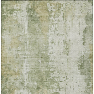 HomeRoots 5' Sage and Ivory Abstract Area Rug - Stylish, Durable, Washable Indoor/Outdoor Design for Any Space 10' X 14' 616195
