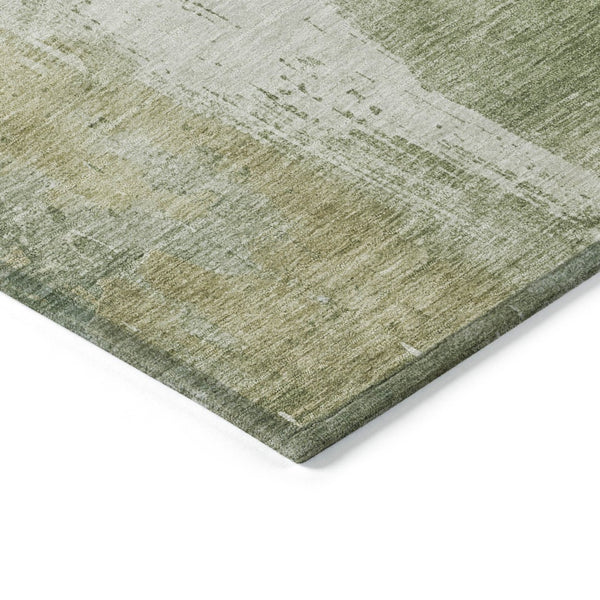 HomeRoots 5' Sage and Ivory Abstract Area Rug - Stylish, Durable, Washable Indoor/Outdoor Design for Any Space 10' X 14' 616195