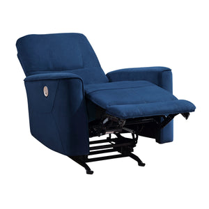 English Elm Modern Artem Power Rocker Recliner Velvet Upholstery with Gentle Rocking, Motorized Comfort and Style Navy 35.5 L x 30 W x 26.5 H B011P204080
