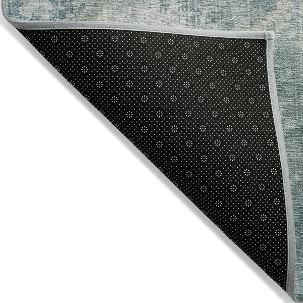HomeRoots 9' X 12' Contemporary Turquoise & Ivory Abstract Area Rug - Durable, Washable for Indoor/Outdoor Use 616206