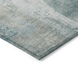 HomeRoots 9' X 12' Contemporary Turquoise & Ivory Abstract Area Rug - Durable, Washable for Indoor/Outdoor Use 616206