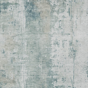 HomeRoots 9' X 12' Contemporary Turquoise & Ivory Abstract Area Rug - Durable, Washable for Indoor/Outdoor Use 616206