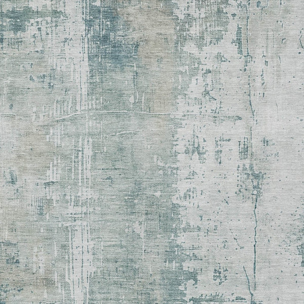 HomeRoots 9' X 12' Contemporary Turquoise & Ivory Abstract Area Rug - Durable, Washable for Indoor/Outdoor Use 616206