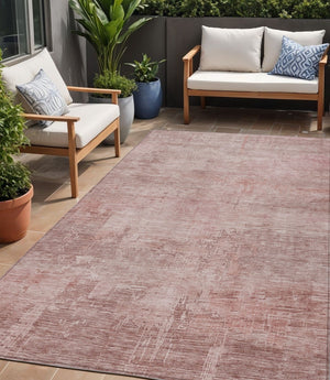 HomeRoots 5' Abstract Blush and Pink Washable Area Rug – Stylish, Durable, Indoor/Outdoor Solution for Any Space 5' X 8' 616221