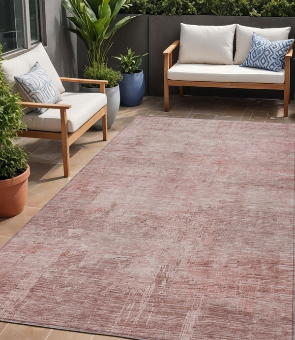 HomeRoots 5' Abstract Blush and Pink Washable Area Rug – Stylish, Durable, Indoor/Outdoor Solution for Any Space 5' X 8' 616221