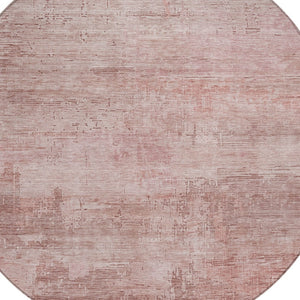 HomeRoots 5' Abstract Blush and Pink Washable Area Rug – Stylish, Durable, Indoor/Outdoor Solution for Any Space 8' Round 616222