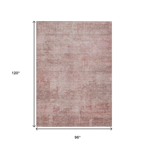 HomeRoots 5' Abstract Blush and Pink Washable Area Rug – Stylish, Durable, Indoor/Outdoor Solution for Any Space 8' X 10' 616223