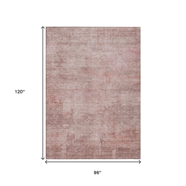 HomeRoots 5' Abstract Blush and Pink Washable Area Rug – Stylish, Durable, Indoor/Outdoor Solution for Any Space 8' X 10' 616223