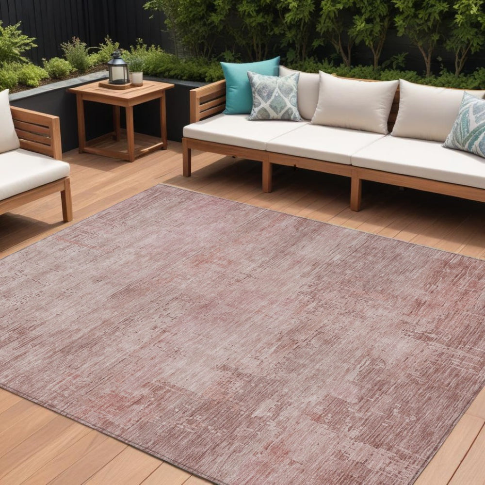 HomeRoots 5' Abstract Blush and Pink Washable Area Rug – Stylish, Durable, Indoor/Outdoor Solution for Any Space 9' X 12' 616224