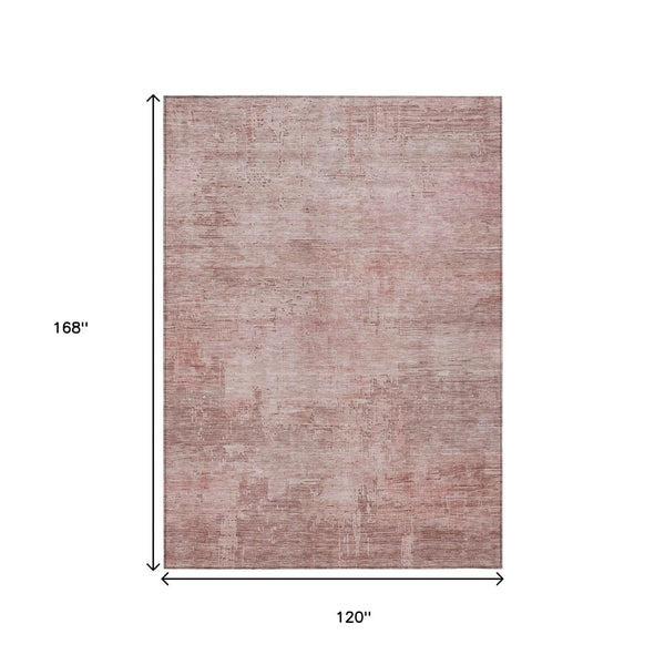 HomeRoots 5' Abstract Blush and Pink Washable Area Rug – Stylish, Durable, Indoor/Outdoor Solution for Any Space 10' X 14' 616225