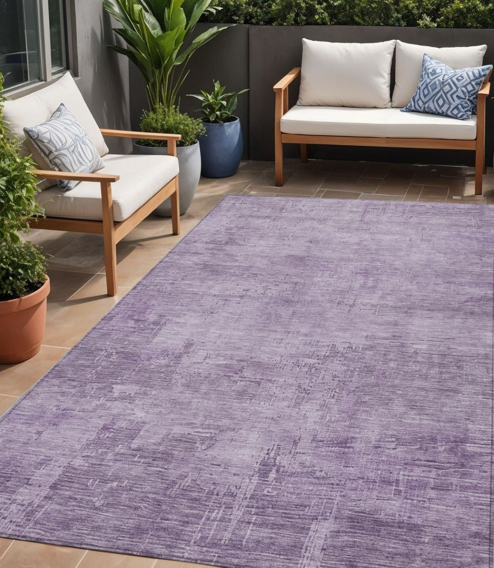 HomeRoots 5' Modern Lavender and Plum Abstract Rug - Durable, Washable Indoor/Outdoor Comfort for Any Space 5' X 8' 616239