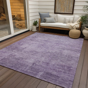HomeRoots 5' Modern Lavender and Plum Abstract Rug - Durable, Washable Indoor/Outdoor Comfort for Any Space 5' X 8' 616239