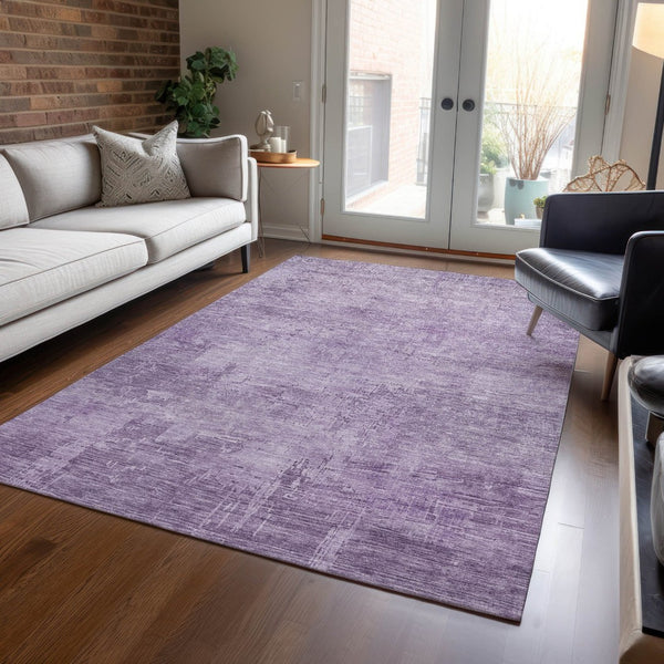HomeRoots 5' Modern Lavender and Plum Abstract Rug - Durable, Washable Indoor/Outdoor Comfort for Any Space 5' X 8' 616239
