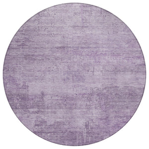 HomeRoots 5' Modern Lavender and Plum Abstract Rug - Durable, Washable Indoor/Outdoor Comfort for Any Space 8' Round 616240