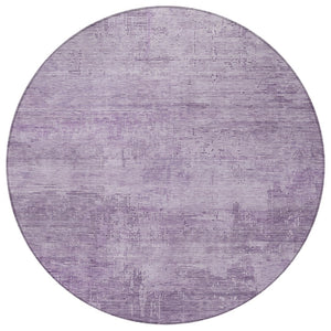 HomeRoots 5' Modern Lavender and Plum Abstract Rug - Durable, Washable Indoor/Outdoor Comfort for Any Space 8' Round 616240