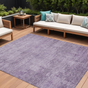 HomeRoots 5' Modern Lavender and Plum Abstract Rug - Durable, Washable Indoor/Outdoor Comfort for Any Space 10' X 14' 616243
