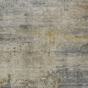 HomeRoots 5' Elegant Pewter & Wheat Abstract Area Rug - Washable, Durable, Perfect for Indoor/Outdoor Use 5' X 8' 616245