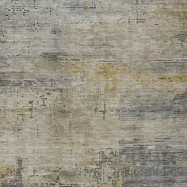 HomeRoots 5' Elegant Pewter & Wheat Abstract Area Rug - Washable, Durable, Perfect for Indoor/Outdoor Use 5' X 8' 616245
